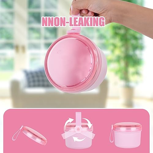 DIDATOOL Denture Bath Case, No-Leak Denture Cup, Large Capacity Denture Box, Portable Storage for All Types of Dentures Orthodontic Appliances, Perfect for Traveling and Daily Use (Pink)