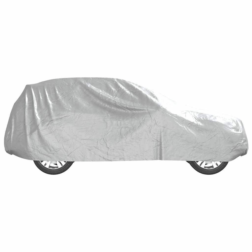 Autoabdeckung für SUV mit Schnallenriemen Voll Silbern M, Abdeckplane Wohnwagen, Wohnmobile Schutzhülle für Camper