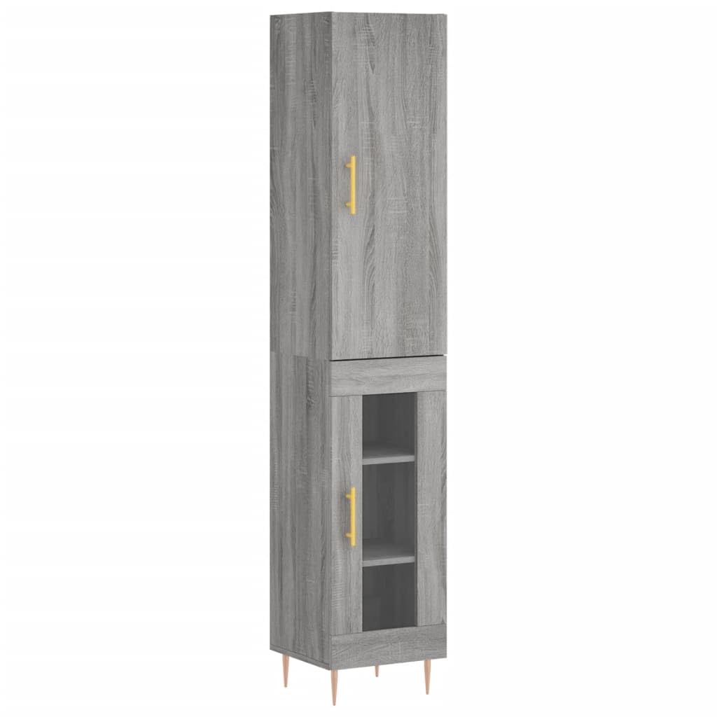 Armadio alto grigio Sonoma, 34,5 x 34 x 180 cm, in legno