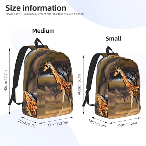 Sac à dos voyage confortable imprimé girafe pour bagage cabine