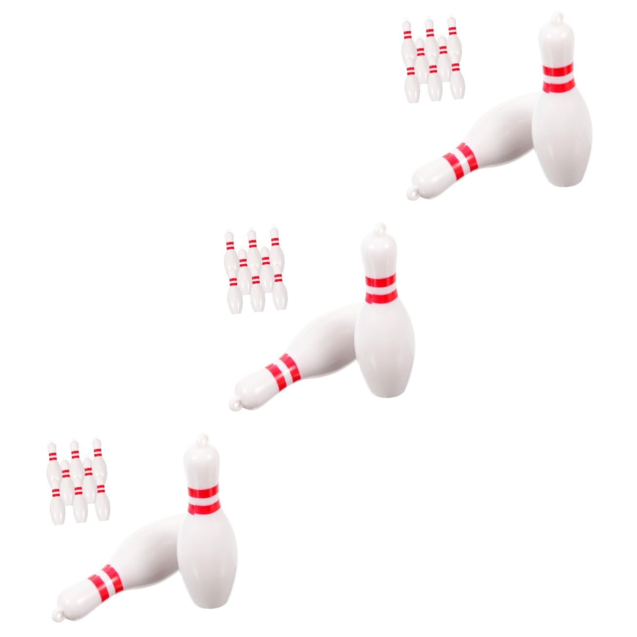 TOVINANNA 4sets Hanging Bowling Charm Keychain Pendant Decorative Sports Lightweight for Boys and Girls 10pcs*4