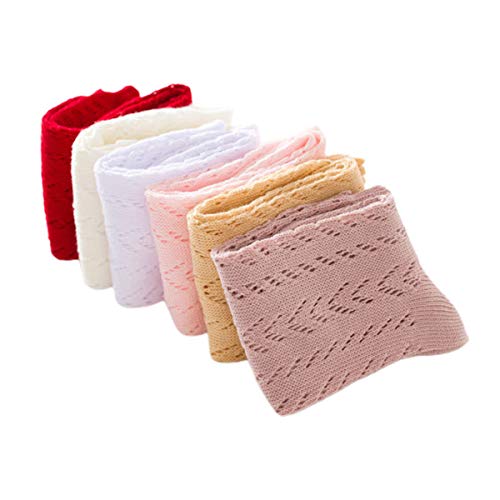 FYBITBO 6 Pack Baby Girl Knee High Socks Tube Ruffled Long Stockings Cotton Bows Socks for Newborn Toddler2