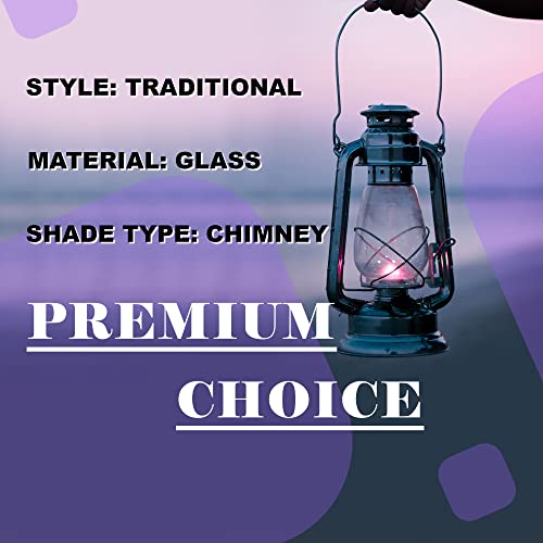 Ciata Oil Lamp, Glass, Victorian Hurricane Chimney Lamp Globe Replacement, 8-1/2 Inch Handblown Frosted Glass Chimney Lamp Shade with 3 Inch Fitter and 4 Inch Bulge - 2 Pack by Ciata - Used condition - Image 3