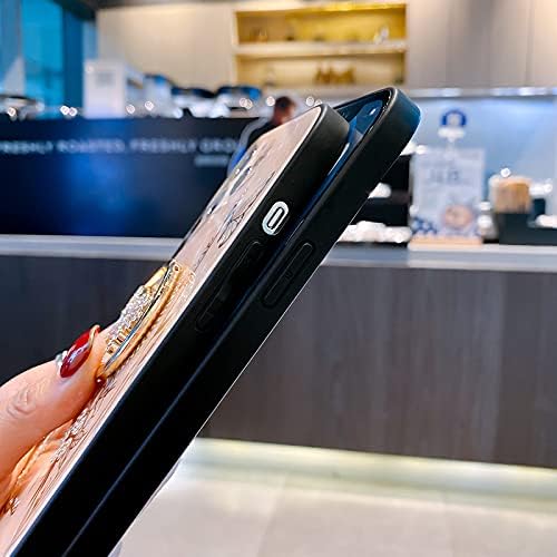 Miniatura 2 de Funda para iPhone 1212 Pro, bonito espejo de concha de caracola, mariposa 3D floral con pedrería de diamante, elegante funda protectora para niñas y