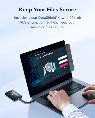 Image of LEXAR SL500 1TB External SSD USB 3.2 GEN 2X2 Type-C Solid State Drive - Black