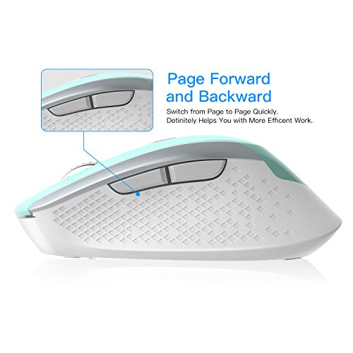 Cimetech Wireless Computer Mouse, 2.4G Ergonomic Optical Mouse, 6 Buttons, Silent Mouse With Usb Receiver And 3 Adjustable Dpi Computer Mouse For Laptop, Desktop, Mac, Pc - Blue #TOP1