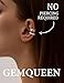GEMQUEEN Silver Plated Ear Cuff Non Piercing Earrings for Women Men - Chunky/Thin Ear Cuffs Earring Non Pierced Ears Clip On Trendy Fake Cartilage Conch Helix Jewelry 9 Pcs Set with 5A CZ