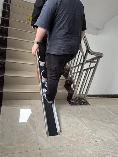Rampa telescópica ajustable 4.5ft-8ft para van, MPV, camioneta y caravan, portátil para silla de ruedas, capacidad 800 lbs, 2 piezas miniatura 7