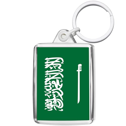 Pixly® Saudi Arabia Flag Keyring Key Fob Country Keychain Keepsake Arabian Souvenir Gift