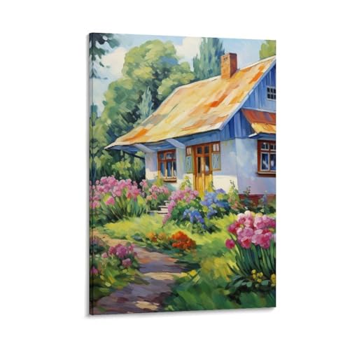 Chalet de village montagnard peintures sur toile pour raviver vos souvenirs de vacances
