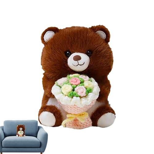 Genérico Peluches,Muñeca con Ramo De Flores - Animales De Peluche San Valentín - Juguete De Felpa Suave Y Abrazable Regalo Afectivo para Novia Esposa Niña En Cumpleaños Boda Navidad Y Día del Amor