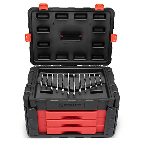 Crescent 229 Piece 1/4", 3/8" & 1/2" Drive Mechanics Hand Tool Set with 3 Drawer Storage Case - CTK229C
