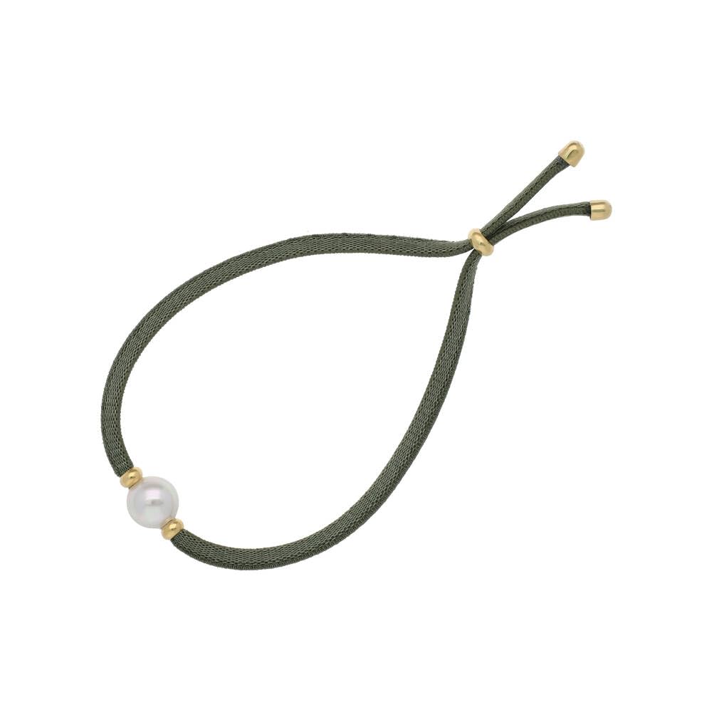 Majorica - Pulsera Elástica con Perla - Colección Sifnos - Elaborado con Plata Dorada - Perla Blanca Redonda de 8 mm - Largo de 20 cm - Cierre Ajustable - Joyas de Mujer