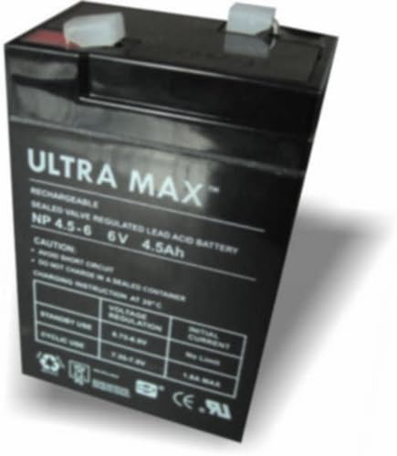 6v 4.5ah Sealed Lead Acid Rechargeable Battery - ULTRAMAX