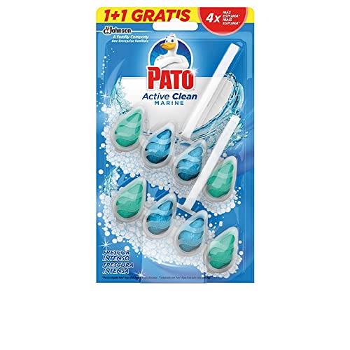 Pato Active Clean Colgador para Inodoro, Frescor Intenso, Perfume Aroma marine, (2 x 38,6g), 2 Unidades (Paquete de 1)