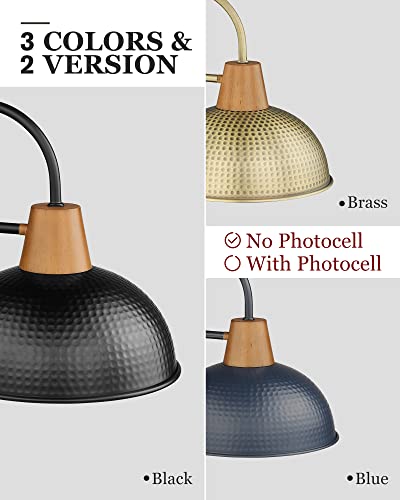 Outdoor Wall Lights, Hwh Gooseneck Barn Light Outdoor, Modern Exterior Light Fixture Wall Mount, 10'' Indoor Outdoor Wall Sconce With Hammered Metal Shade, Black Finish, 5Hzg70B Bk #TOP2