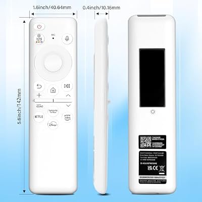 BN59-01432A Solar Voice Remote Replacement for Samsung TV Remote with Bluetooth Rechargeable Solar Cell, Compatible with Samsung TV 2023 2024 Neo QLED Smart 8K HDR Ultra HD TVs, VG-TM2360E - White
