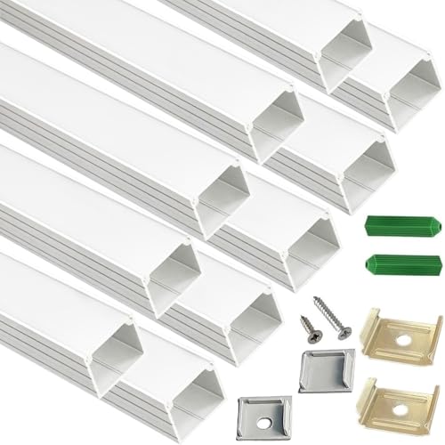 Image of THMOOTHER 10-Pack 3.28FT LED Strip Channel Diffuser Fitted for Hue Plus ,Plus-Size Surface Mounted Tape Light Aluminum Spotless U Track Housing ,0.6'' Deep with Milky Cover .
