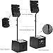 EXOTON LVP-212 12-inch Active Line Array System,3000w Professional Bluetooth PA Speaker，2 Subwoofer and 8 line Array Speakers,USB/SD Card,Remote Control,5-Band EQ(Wood Subwoofer)