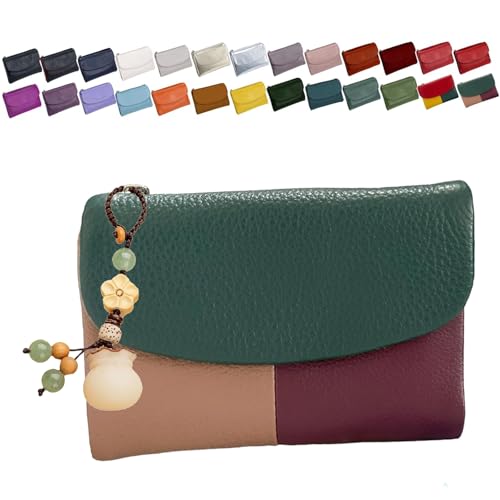 Unisex Pebble Leather Wallet, Small Wallets for Women, Coin Card Purse with Credit Card Holder, Coin Holder & Cash Slots (#02)