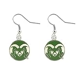 aminco NCAA Colorado State Rams Logo Dangler Earrings, Silver, 2-"