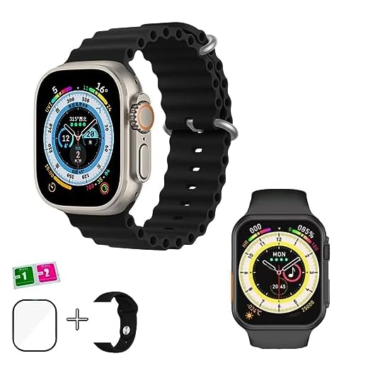 Relógio inteligente Smartwatch com monitor para saúde, fitness, corrida, ciclos de sono, detecção de queda GPS com ferramentas para gerenciar o estresse e o sono, frequência cardíaca adequado para homens e mulheres (Preto)