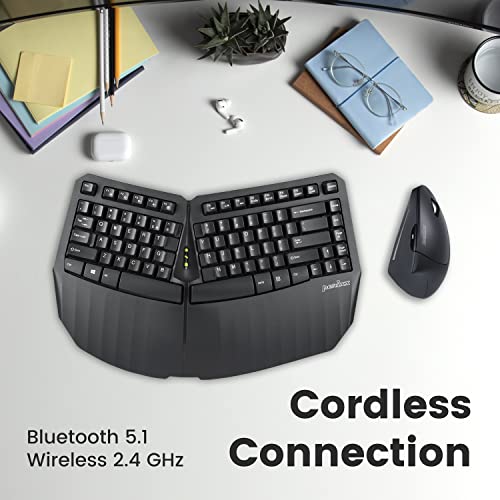 Perixx PERIDUO-813B US, Wireless Ergonomic Compact Keyboard and Vertical Mouse - Multi-Device - Black - US English by Perixx - Used condition - Image 4
