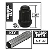 1/2" Bulge Acorn Spline Lug Nuts 1.38" 5 Lug Install Kit in Sleek Black Finish | Includes 20 Spline Lug Nuts with Key | 6 Spline Lug Nuts | Compatiable with Many Vehicles #1