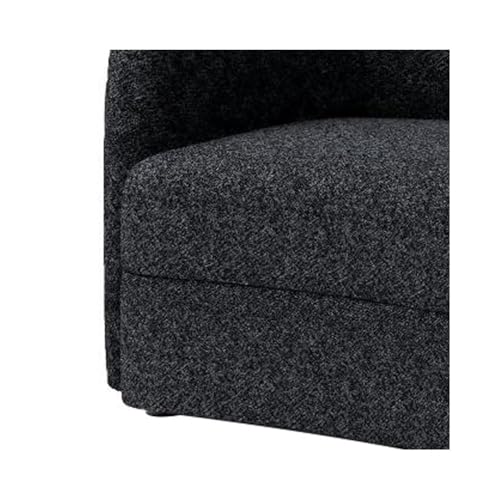 Sillón Curvo Negro de Tela Bouclé miniatura 6