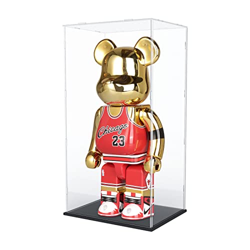 Choowin 29 inch Tall Acrylic Display Case for Lego Space Launch System 10341 Thickened Clear Acrylic Display Cases for Collectibles Figures Doll Bearbrick 1000% Assemble Dustproof Display Box(Black)