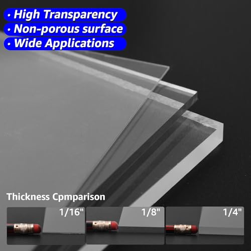 Image of Art3d 2-Pack of 36 x 48 inch PET /Plexiglass Sheets, 1 /4 inch Thick Clear PET Sheets for Art Design, Craft Projects, Signs, DIY in Home, Wedding, Festival, Party, Office