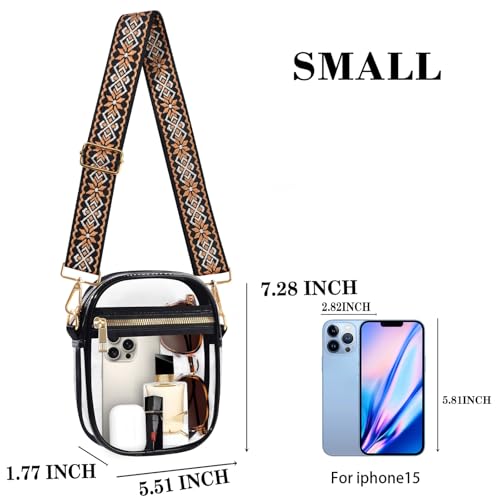 Image of Fibrdoo Clear Crossbody Purse Bag, Clear Bag Stadium Approved with Front Pocket for Concerts Sports Festivals