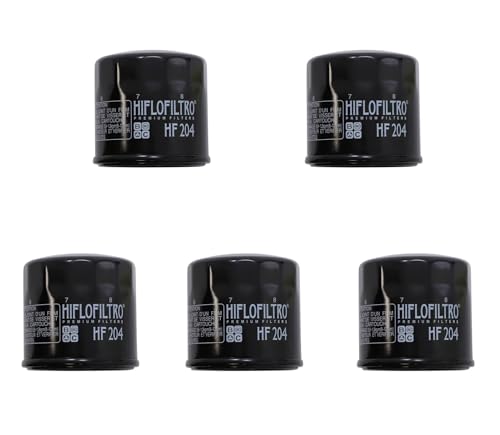 5 Pack Hiflofiltro HF204 OEM Replacement Oil Filters Fits Honda Kawasaki Suzuki Yamaha
