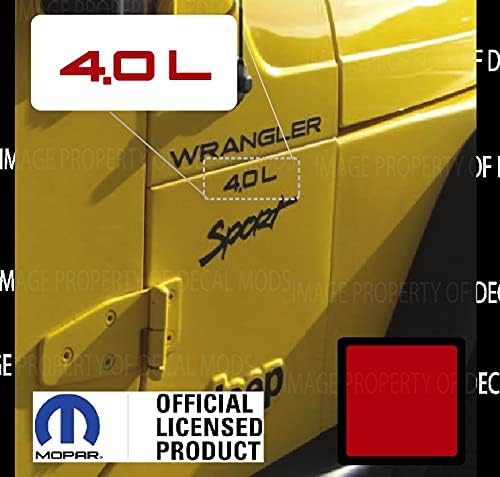 Miniatura 2 de Decal Mods Logotipo lateral Fender 4.0 para Jeep Wrangler TJ (1997-2006) (juego de 2) SJ3Y9 rojo
