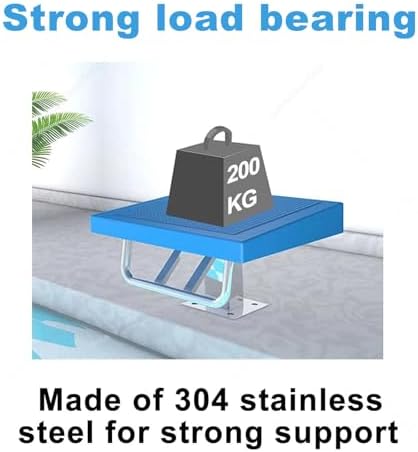 Standard Pool Diving Board - Stainless Steel Jumping Platform for Swim Training, Indoor/Outdoor Use, Dive Block with Fittings - Perfect for Competitive Swimmers