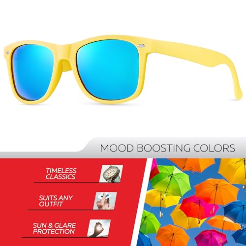 Image of Retro Rewind Polarized Sunglasses for Women Men - UV400 Classic Square Vintage Shades Trendy Unisex Sun Glasses