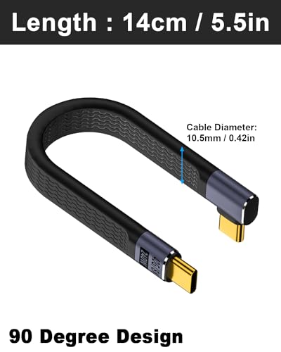 Image of Poyiccot 40Gbps USB C Cable, 240W PD, 8K Video, 1m Length, Compatible with MacBook Pro, iPad, SSD, Switch, Steam Deck, Docks