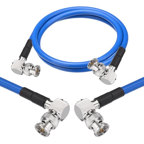 Câble SDI 12G RG6 0,9m Yuslao coudé à angle droit 75 ohm ultra faible perte noir