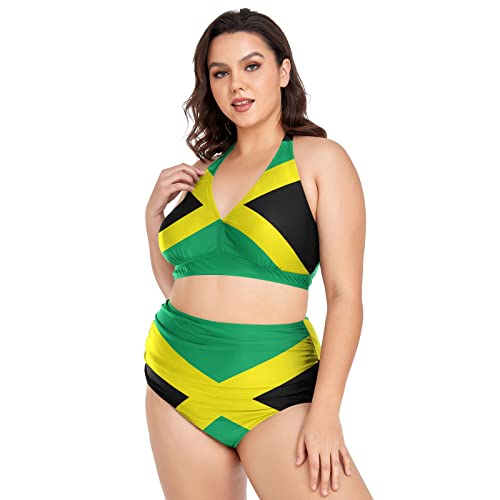 Aflyko Patriot Women Plus Size Bikini Country Flag 2-Piece Swimsuit Ruched Swimwear Large Beachwear4