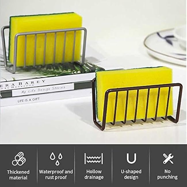 Sponge Holder for Kitchen Sink;Suction Cup Sponge Rack Kitchen Sink;Quick Drying Open Wire Basket Design with Strong Suction Cups;Soap Holder for Shower Wall No Drilling£¨Black£©