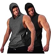 COOFANDY Men's 2 Pack Workout Hooded Tank Tops Bodybuilding Muscle Cut Off T Shirt Sleeveless Gym...