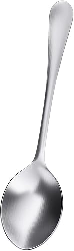 Begguath Cuchara de cena de 12 piezas, cuchara de acero inoxidable de grado alimenticio, para uso doméstico, cocina o restaurante, apta para