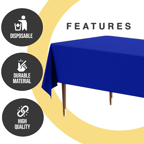 Image of Exquisite Dark Blue Rectangle Tablecloth 54 inchx108 inch - 48 Pack