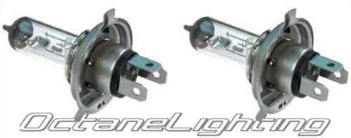 OCTANE LIGHTING 7" Halogen 6V Headlight Diamond Cut Crystal Clear Headlamp Bulbs H4 6 Volt Pair