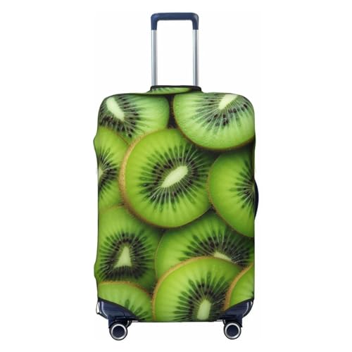 Travel Luggage Cover Slices of Fresh Ripe Green Kiwi Spandex Suitcase Protector Washable Baggage Covers Fashion Elastic Scratch-Resistant Luggage Cover Protector Fits 18-32 Inch Luggage