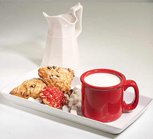 Ecodesign-Us Red Coffee Mug - Ceramic - Set Of 2 - Cozy Hot Tea Milk Chocolate Cocoa Holiday Mugs W/Coasters #TOP3