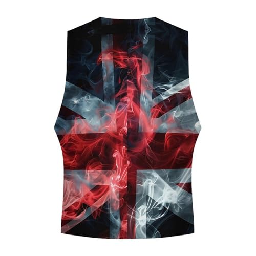 England Smoke Flag Novelty Men's Suit Vest Funny Formal Dress Vests Business Waistcoat4