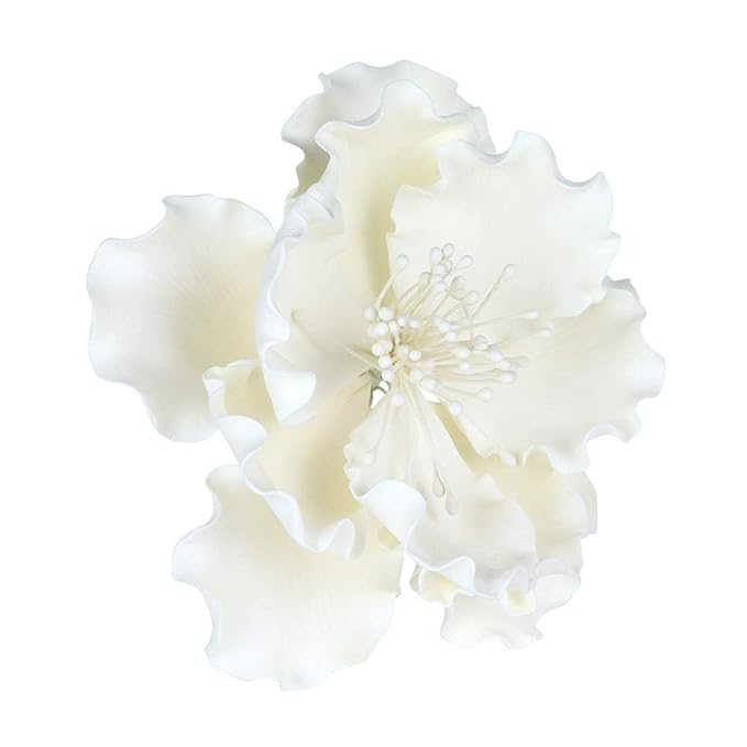 O'Creme Peony Gumpaste Flower 4-5 Inch, Set of 3 White