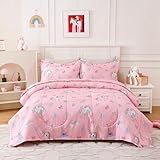 [Soft & Breathable Comfort for Kids]This kids comforter set for girls or toddler is crafted from soft , lightweight OEKO-TEX Standard 100 microfiber material that keeps kids love a cozy sleep environment. The breathable material ensures they stay coo...