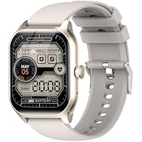 Smartwatch Uomo Donna, Sportivo Fitness Tracker con Effettua o Risposta Chiamate, 2.01" Intelligente Orologio con Contapassi/Cardiofrequenzimetro/Sonno, IP68 Smart Watch per Android iOS (Bianco)